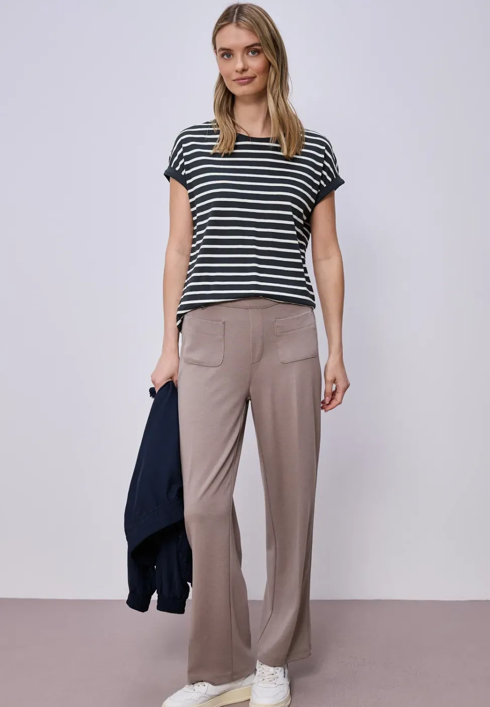 Dropped Shoulder T-Shirt mit Streifen