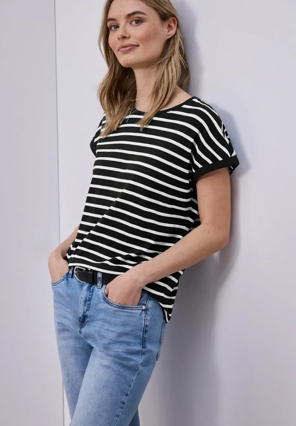 Dropped Shoulder T-Shirt mit Streifen