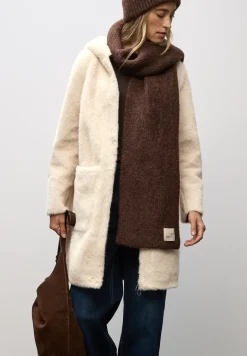 Fake Fur Mantel mit Kapuze