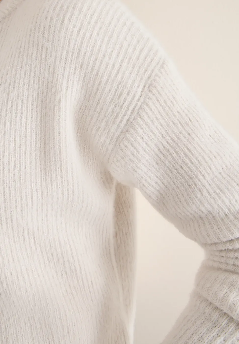 Federgarn Ripp-Strickjacke