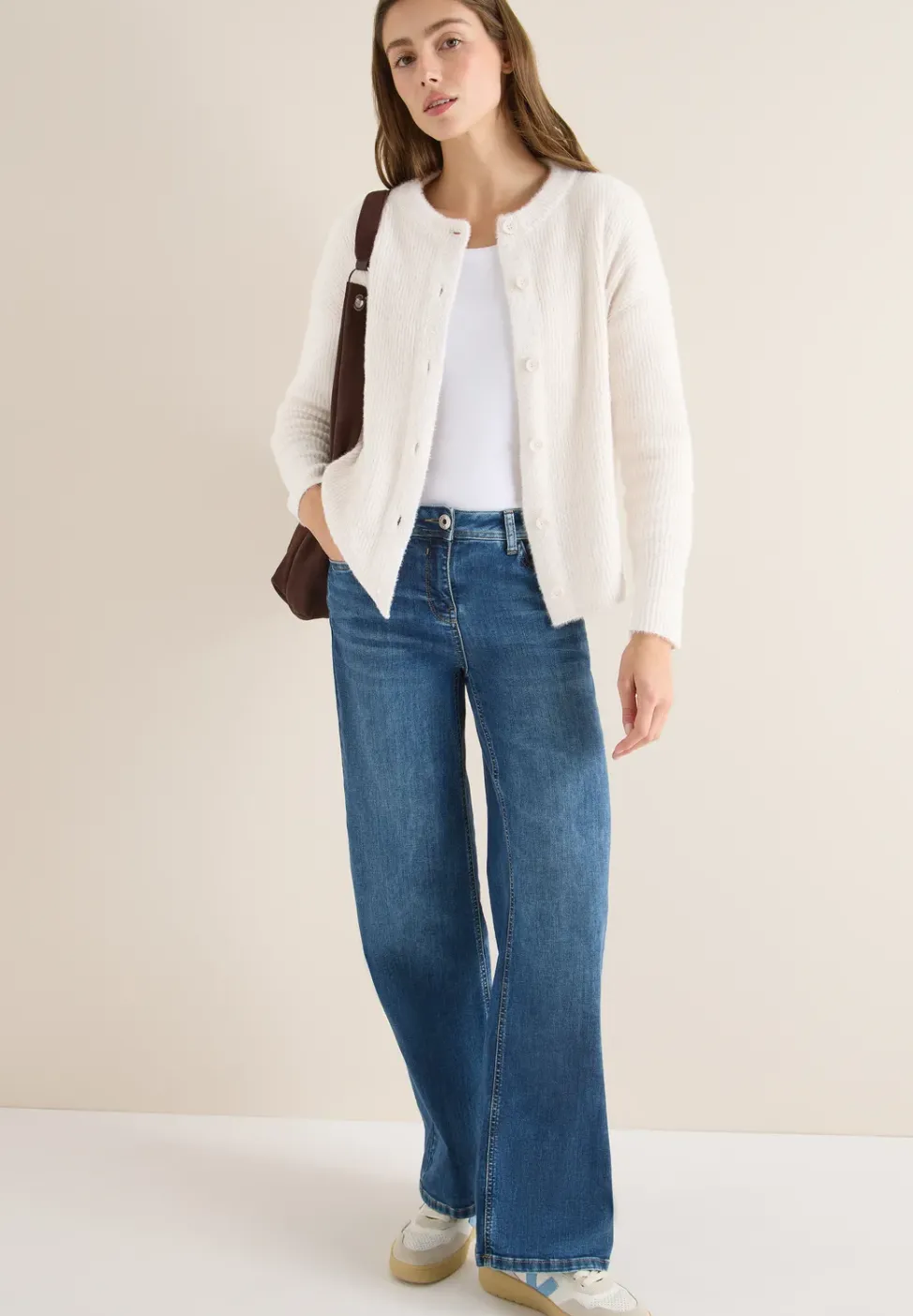 Federgarn Ripp-Strickjacke