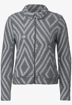 Federgarn-Cardigan mit Print