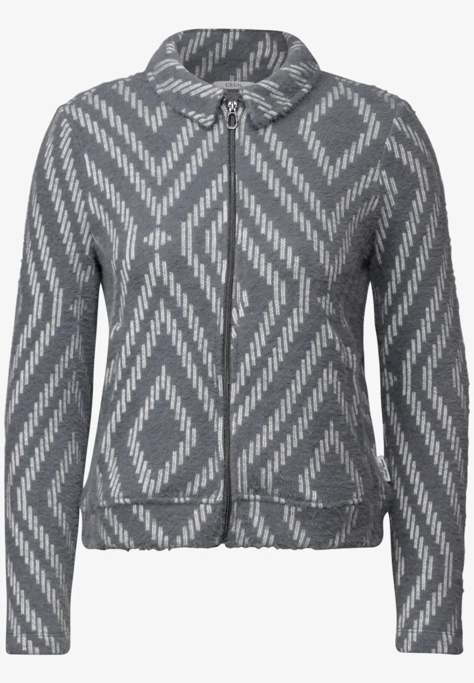 Federgarn-Cardigan mit Print