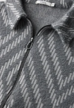 Federgarn-Cardigan mit Print