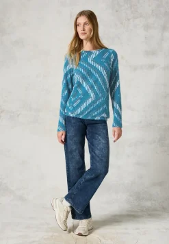 Federgarn-Shirt mit Muster