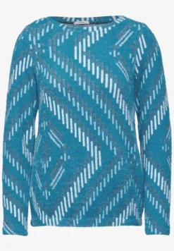 Federgarn-Shirt mit Muster