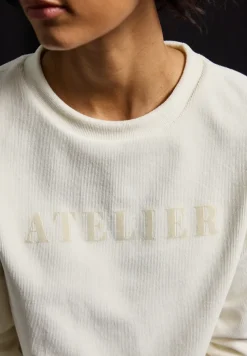 Feincord-Shirt mit Wording