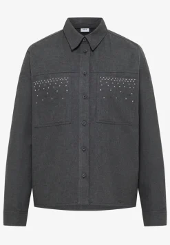 Flanellbluse mit Nieten