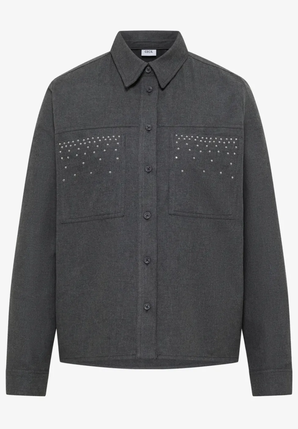 Flanellbluse mit Nieten