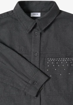 Flanellbluse mit Nieten