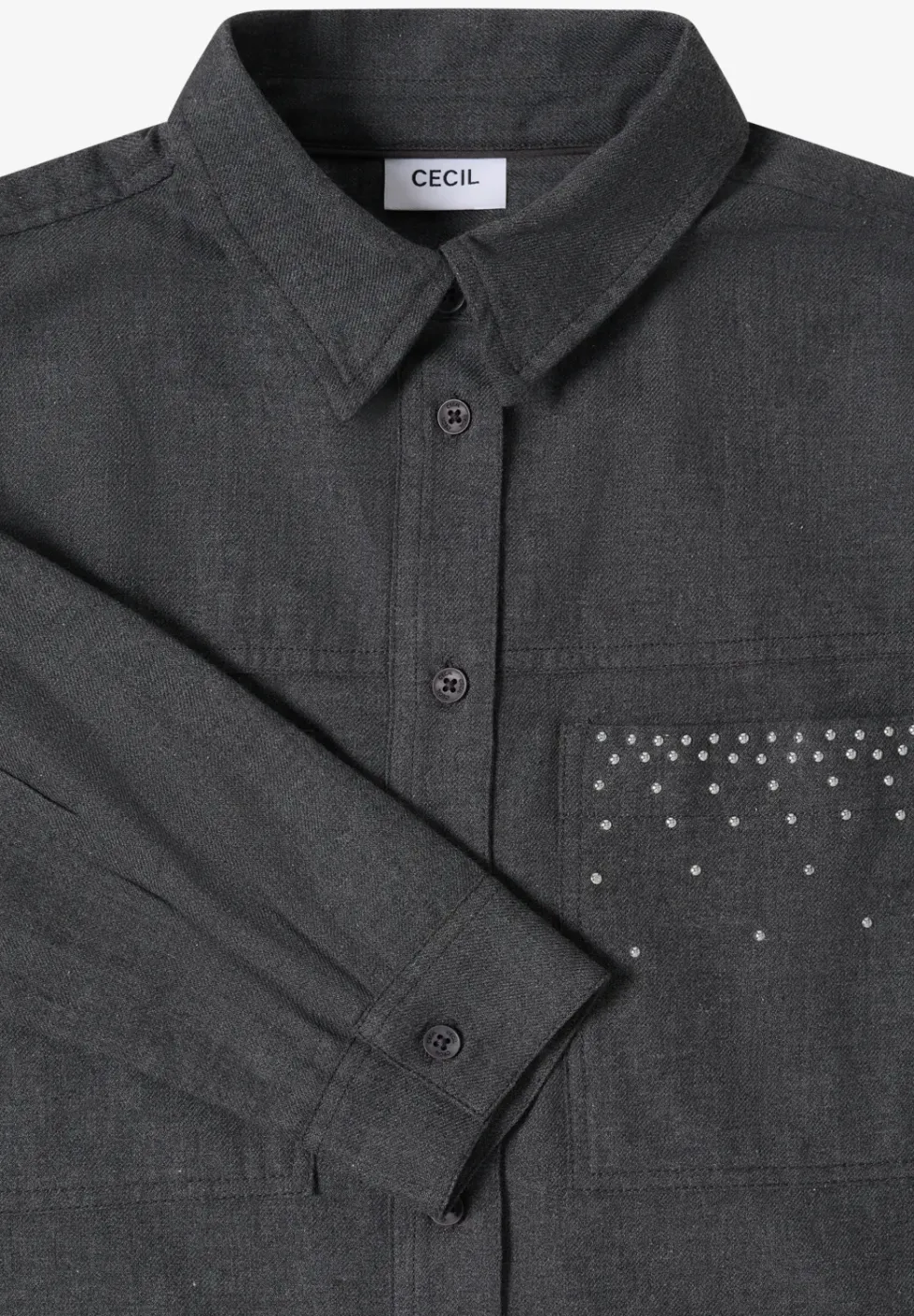 Flanellbluse mit Nieten