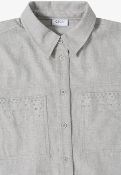 Flanellbluse mit Nieten