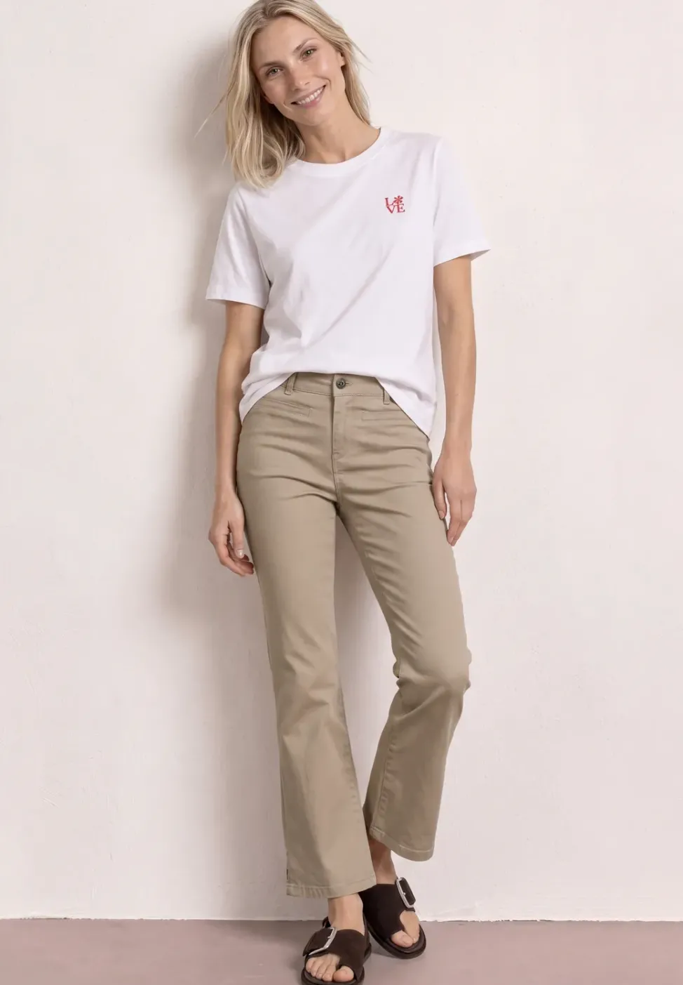 3/4 Flared Leg Hose im Casual Fit