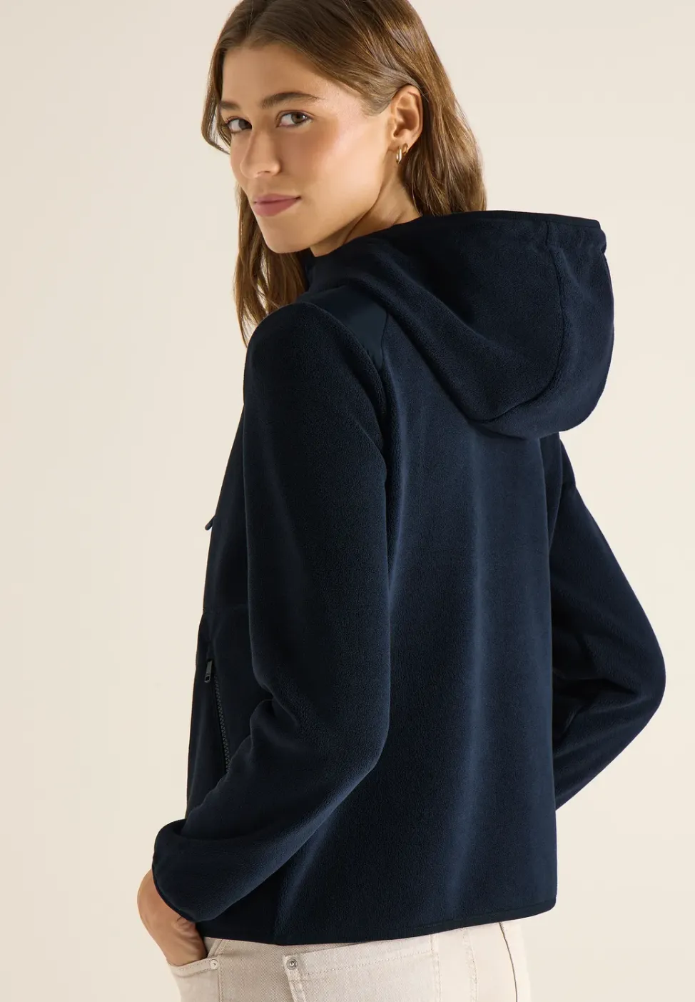 Fleecejacke mit Hoodie