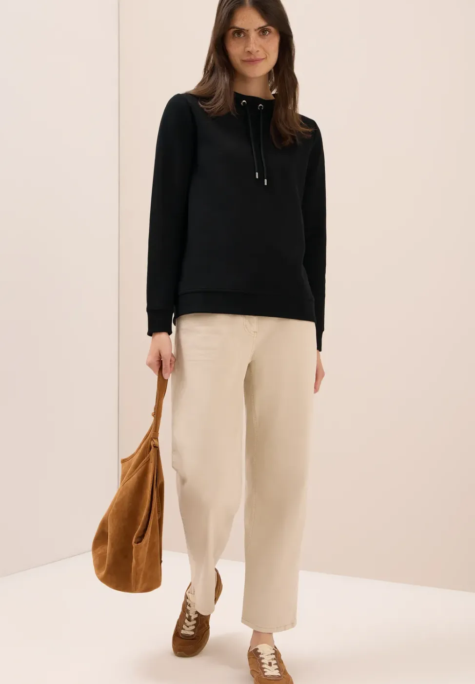 Funnel Neck Strukturshirt