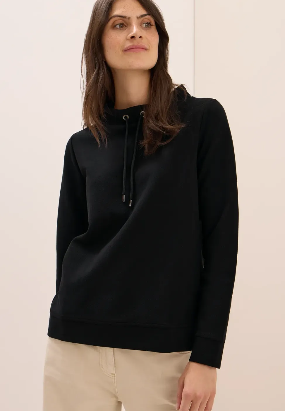 Funnel Neck Strukturshirt