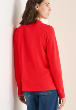 Funnelneck Shirt in Unifarbe