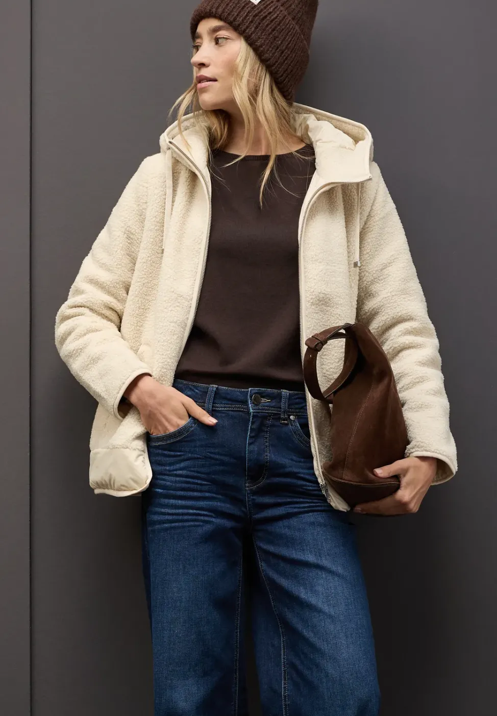 Gefütterte Teddy-Jacke