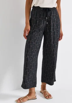Gemusterte 7/8 Wide Leg Hose