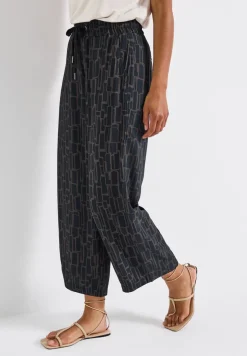 Gemusterte 7/8 Wide Leg Hose