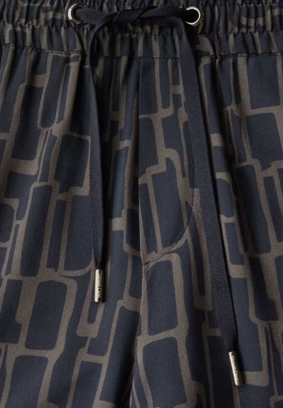 Gemusterte 7/8 Wide Leg Hose