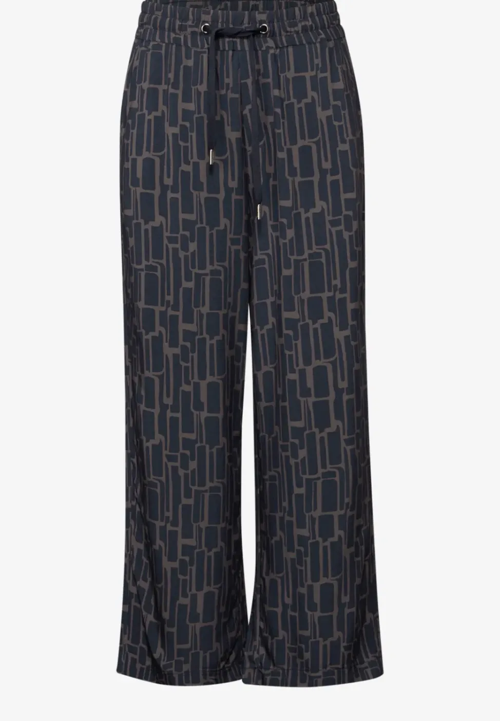 Gemusterte 7/8 Wide Leg Hose