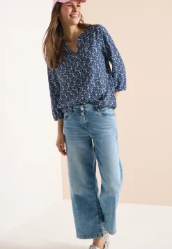 Gemusterte 3/4-Arm Bluse