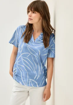 Gemusterte Baumwollbluse