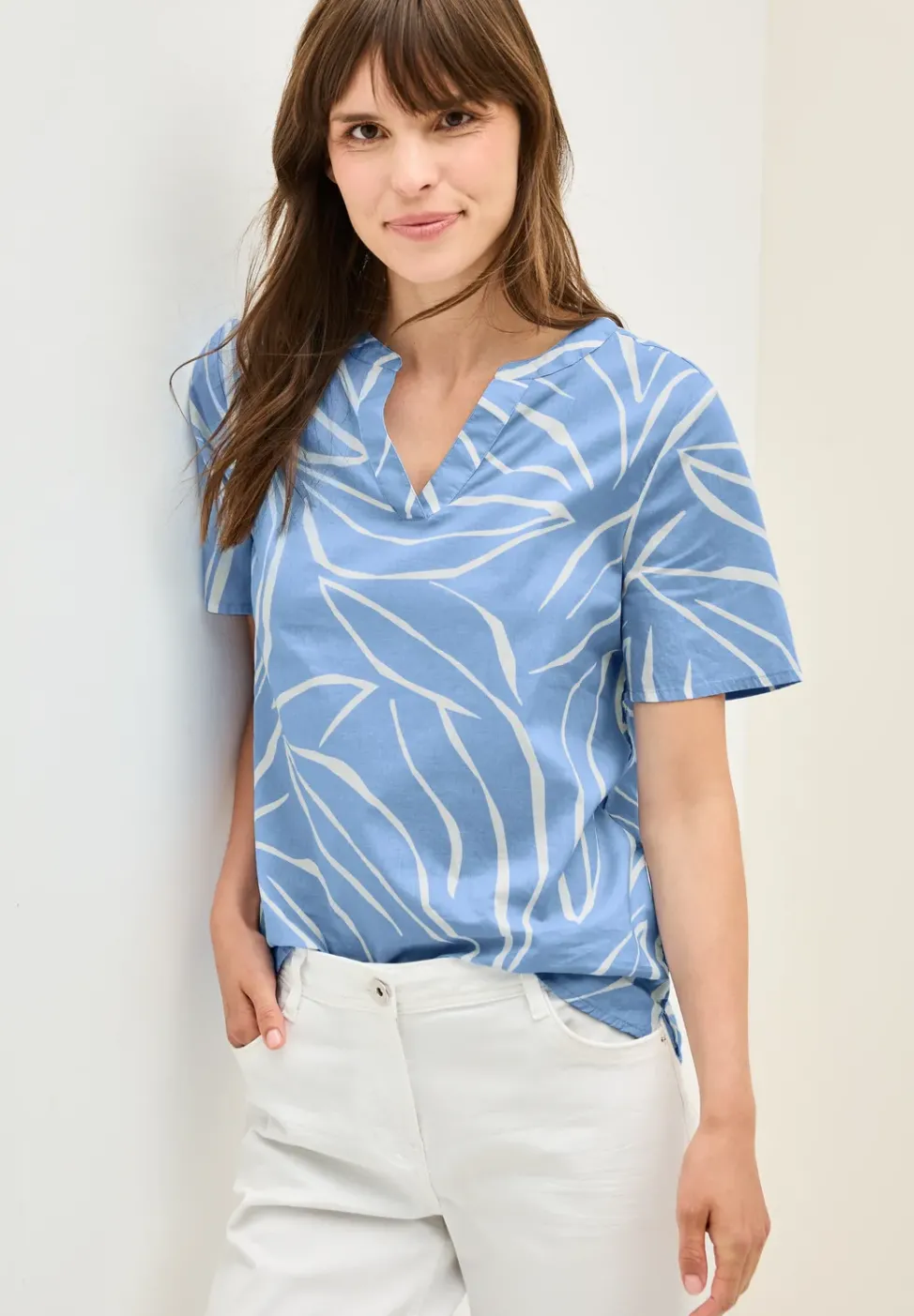 Gemusterte Baumwollbluse