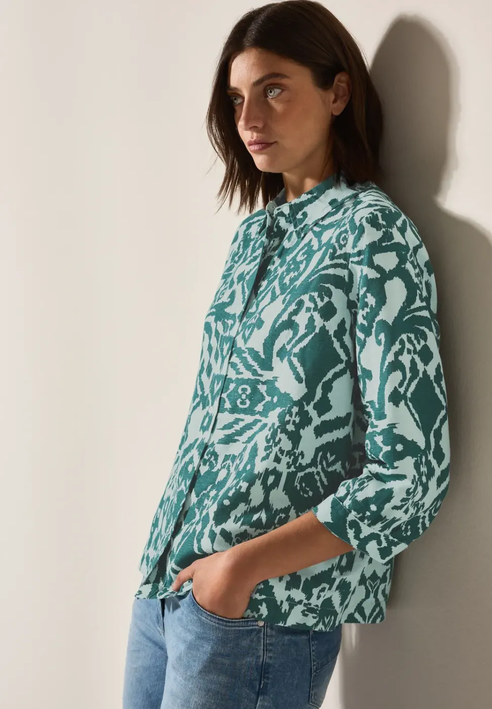 Gemusterte Hemdbluse
