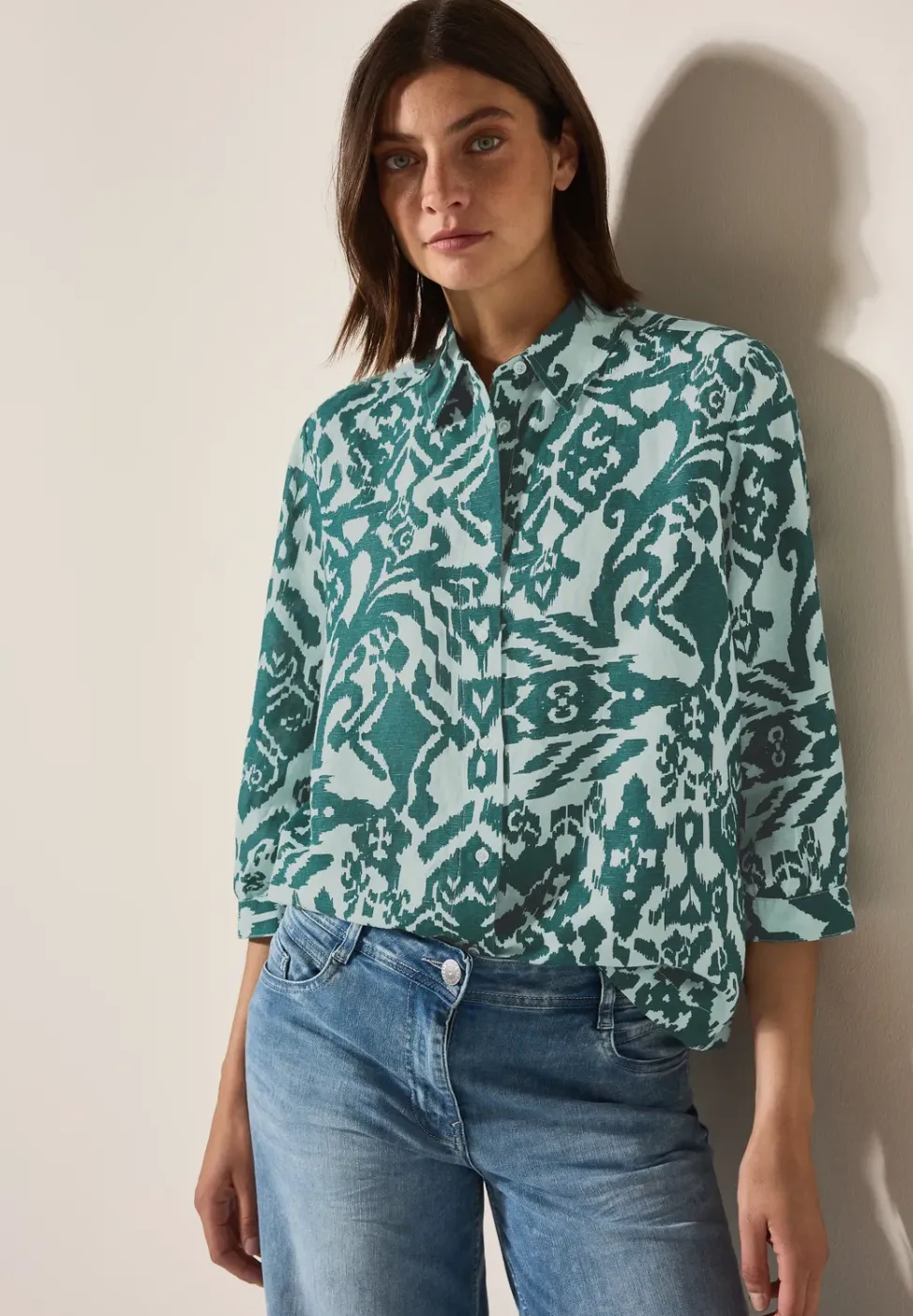 Gemusterte Hemdbluse