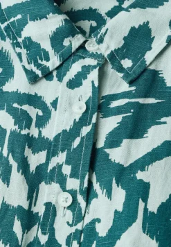 Gemusterte Leinen-Bluse