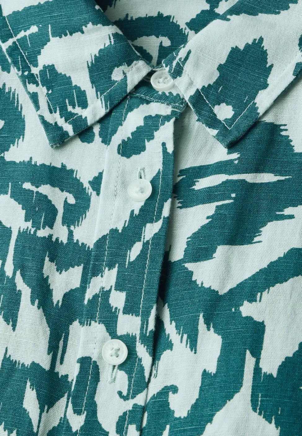Gemusterte Leinen-Bluse
