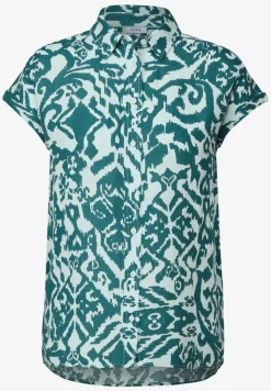 Gemusterte Leinen-Bluse