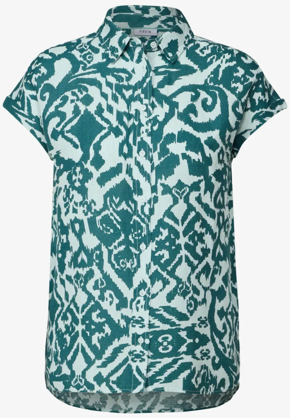 Gemusterte Leinen-Bluse