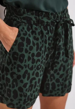 Gemusterte Paperbag Shorts