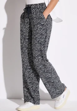 Gemusterte Wide Leg Hose