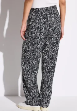 Gemusterte Wide Leg Hose