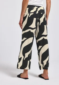 Gemusterte Wide Leg Hose