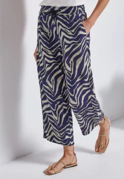 Gemusterte Wide Leg Hose
