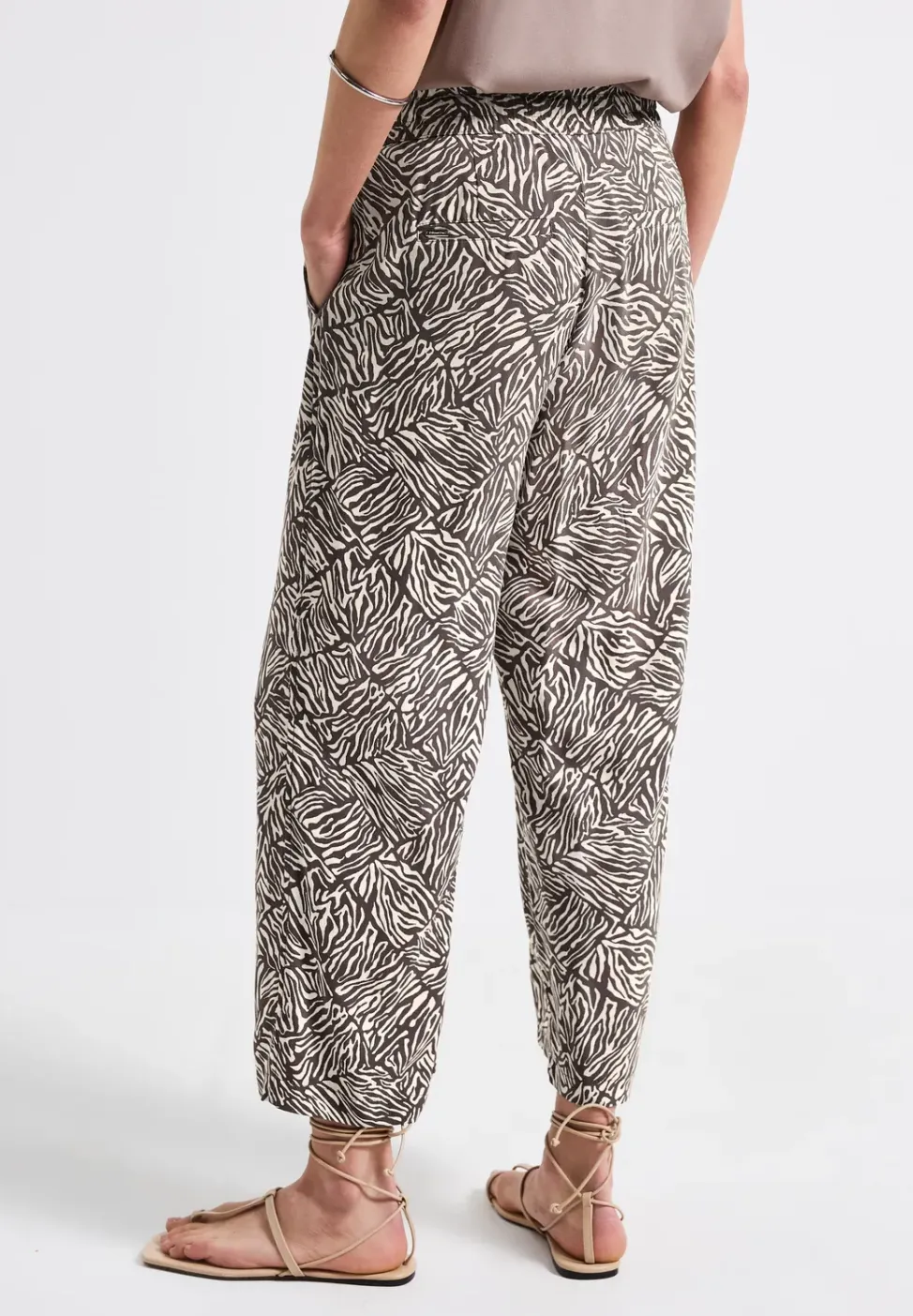 Gemusterte Wide Leg Hose