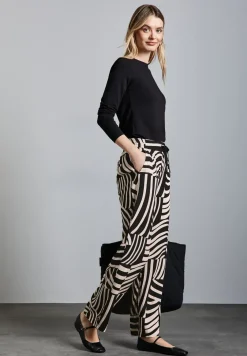 Gemusterte Wide Leg Hose