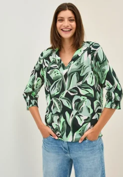 Gemusterte Baumwollbluse