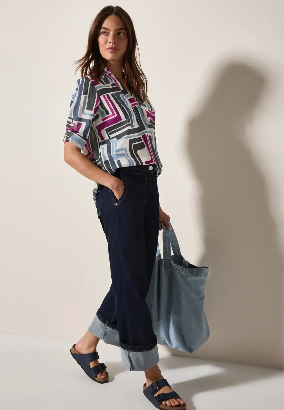 Gemusterte Bluse