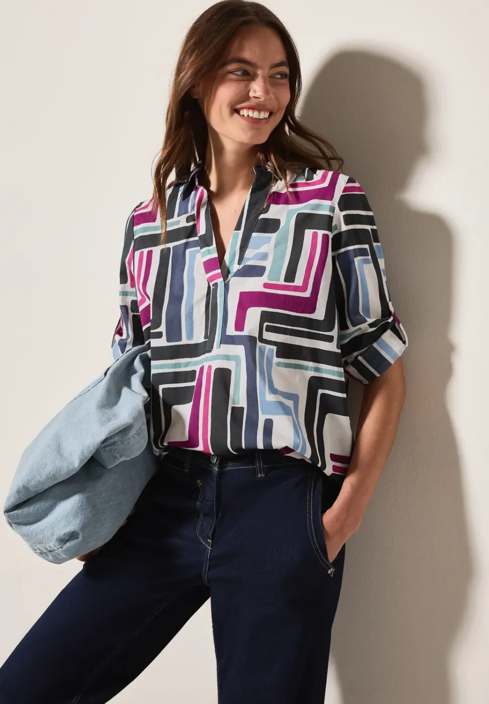 Gemusterte Bluse