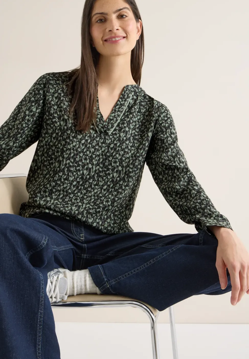 Gemusterte Bluse