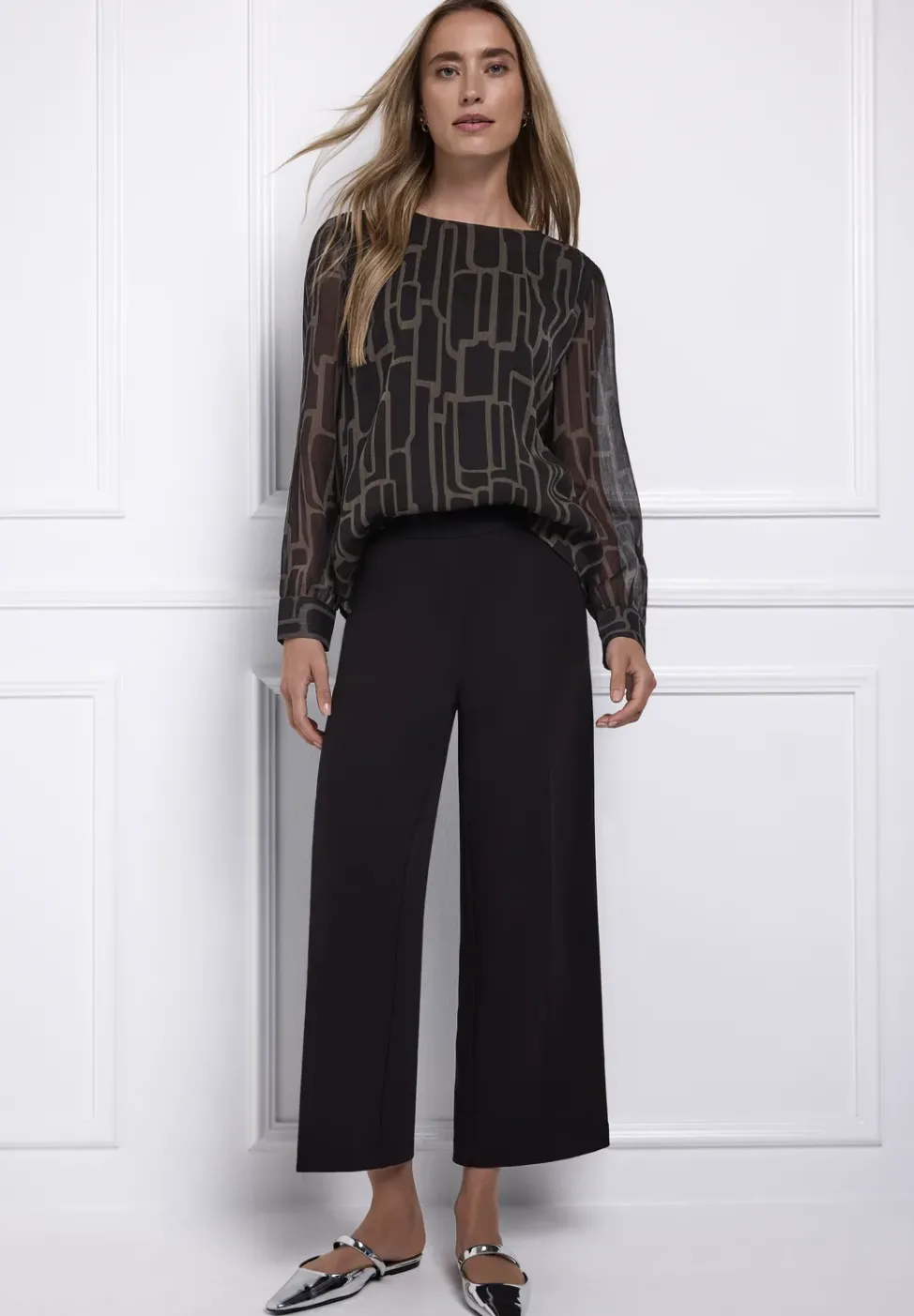 Gemusterte Chiffon Bluse