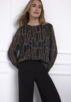 Gemusterte Chiffon Bluse