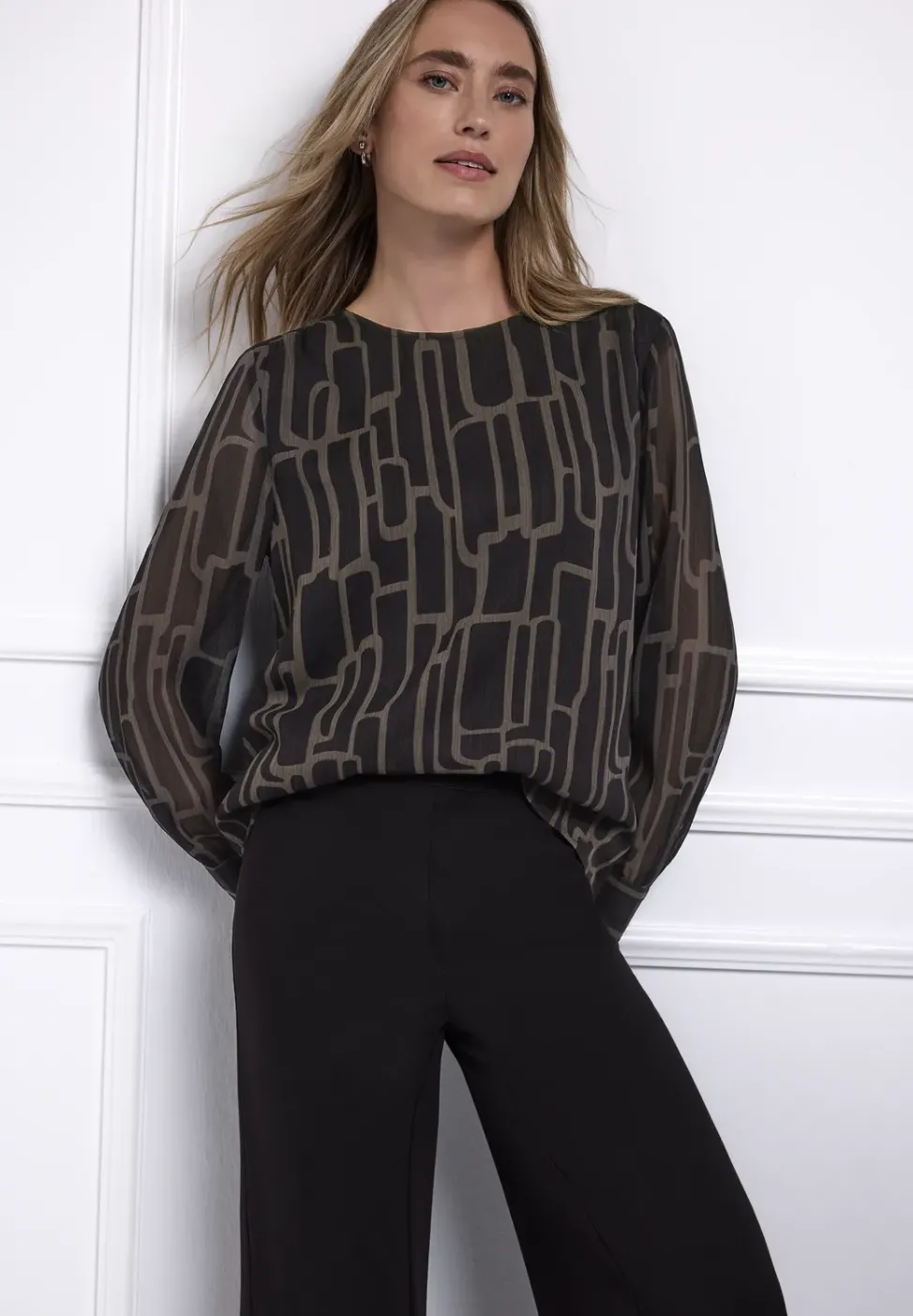 Gemusterte Chiffon Bluse