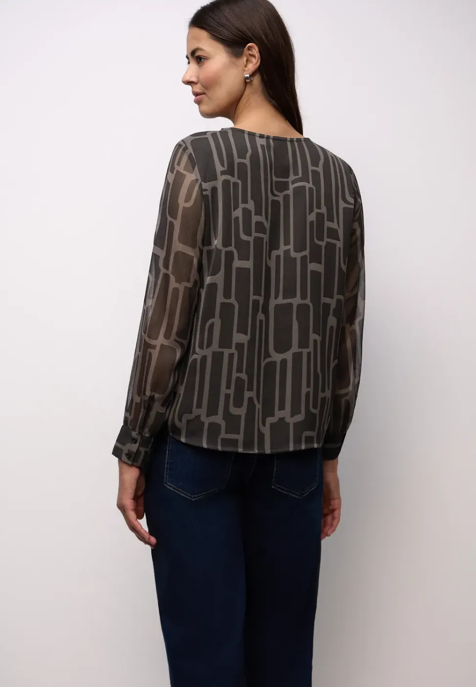 Gemusterte Chiffon Bluse